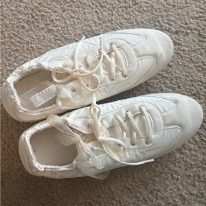 Women’s White Lace-Up Sneakers